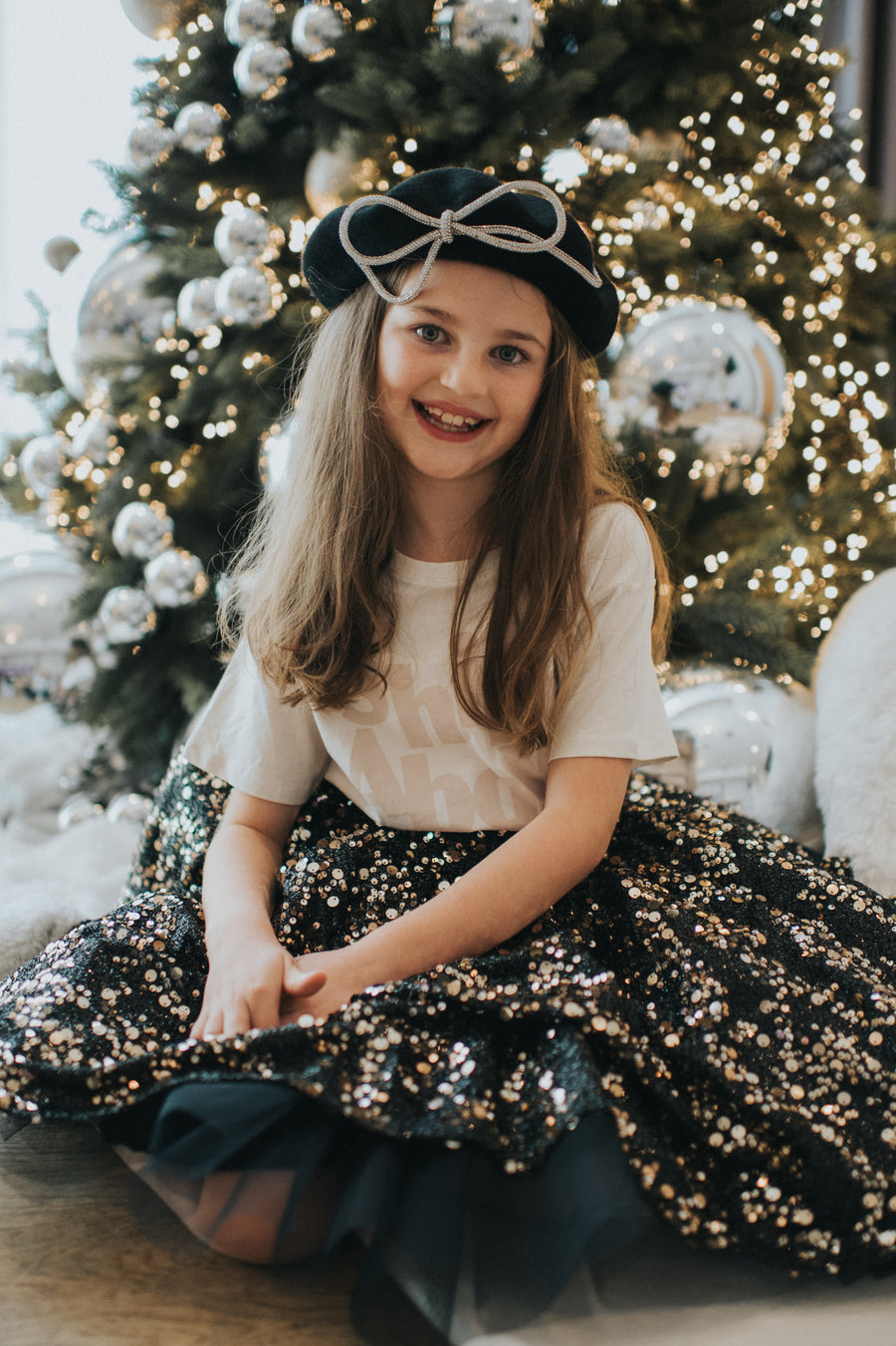 Black And Gold Sparkle Sequin Skirt