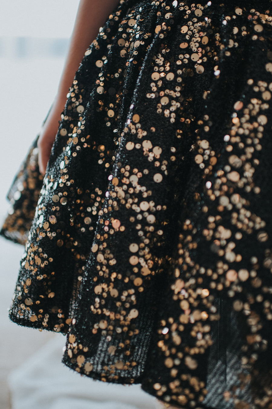 Black And Gold Sparkle Sequin Skirt