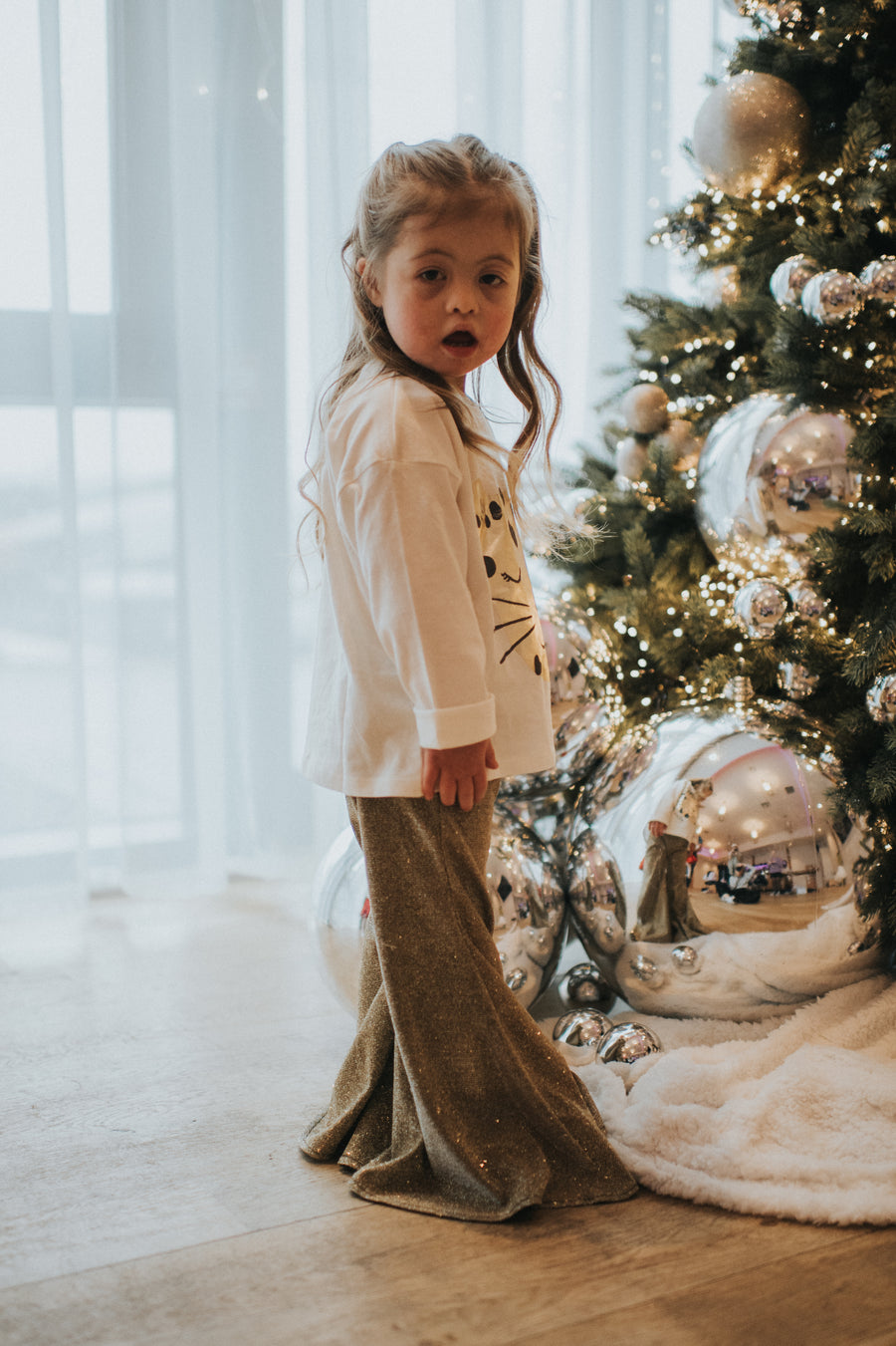 Gold Glitter Kids Flares