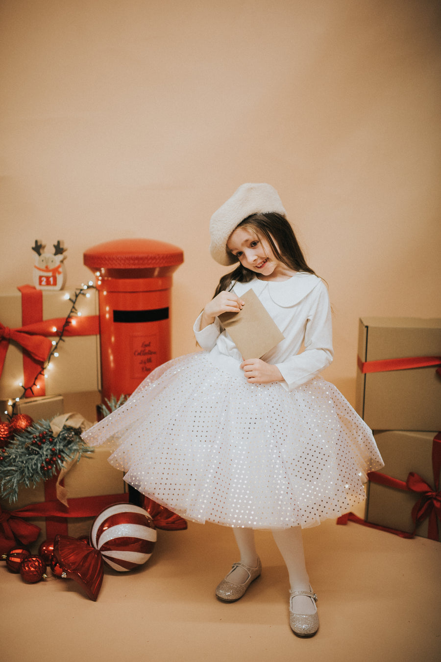 Ivory Sparkle Tulle Kids Skirt