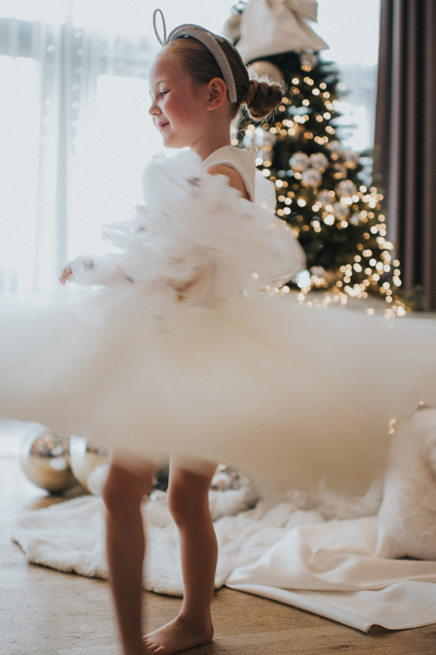 Dream Ivory Sequin Star Tulle Dress