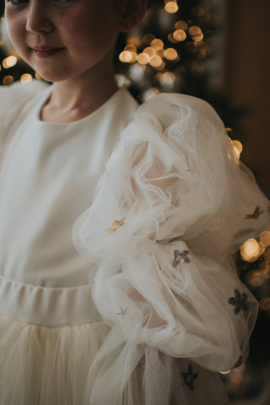 Dream Ivory Sequin Star Tulle Dress