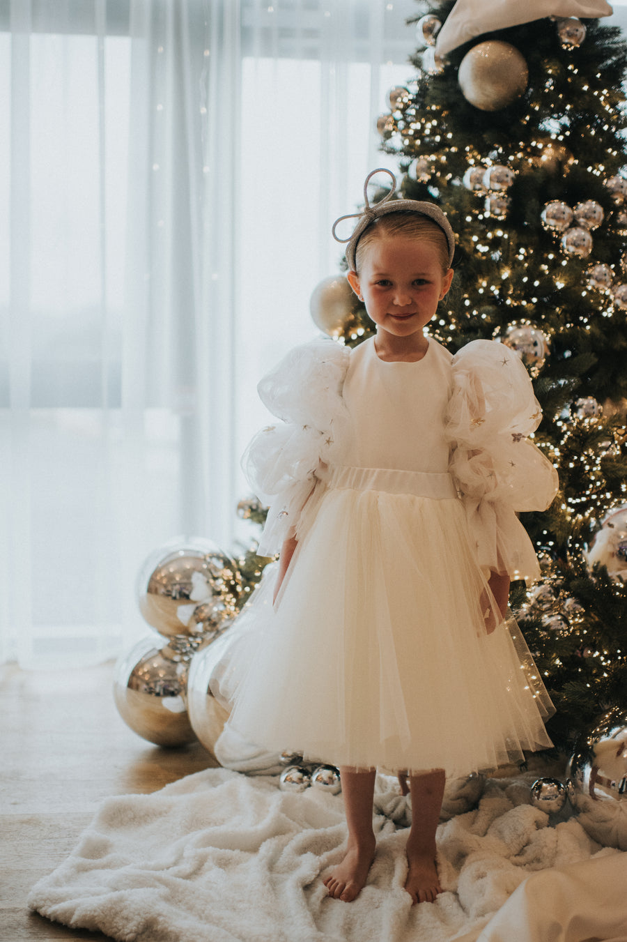 Dream Ivory Sequin Star Tulle Dress