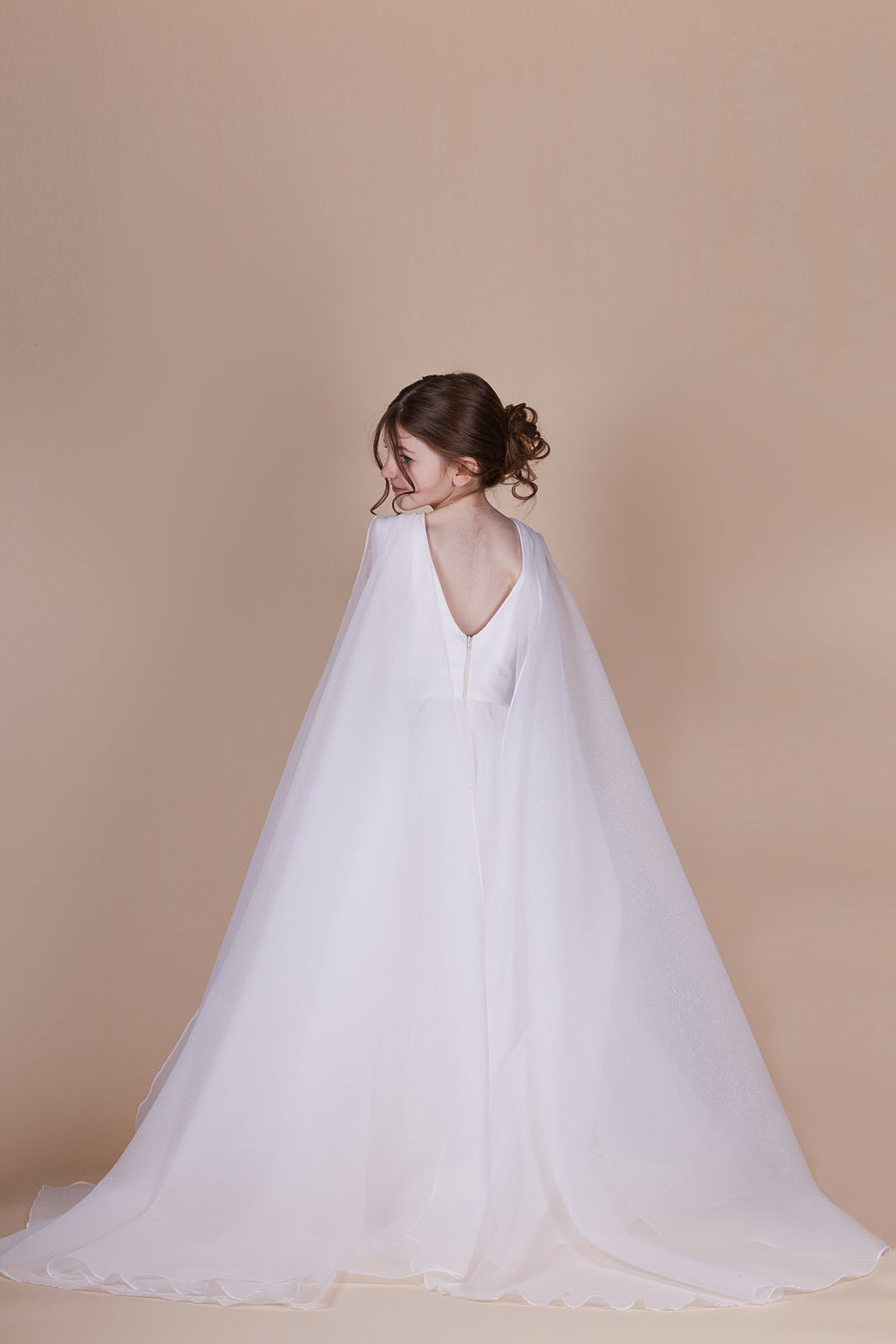 Faith White Cape Maxi Communion Dress