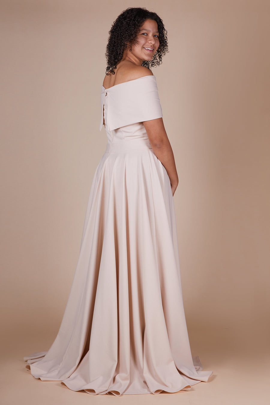 Holly Beige Mini Maid Maxi Dress